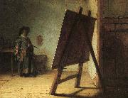 Rembrandt, Artist in his studio